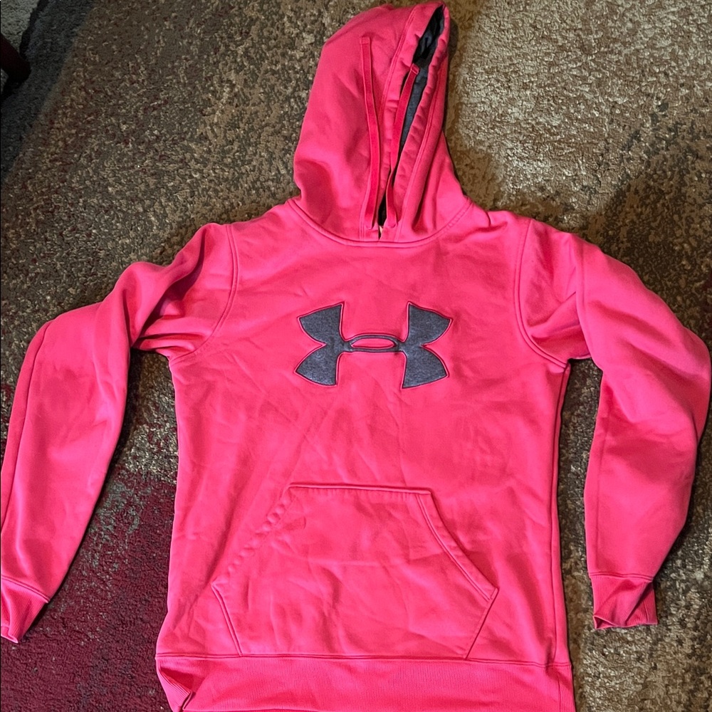 Under Armour Bright Pink Hoodie with Gray Logo